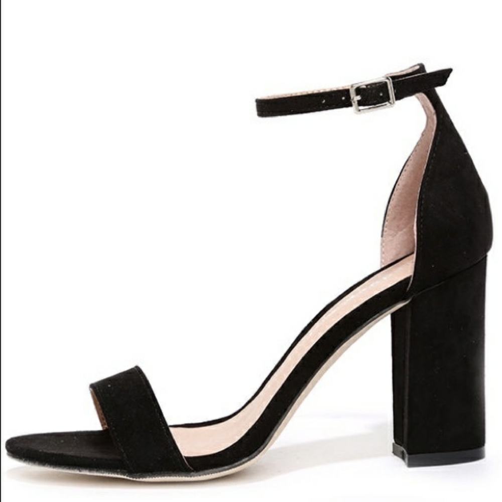 Madden Girl Black Suede Block Heel Sandal